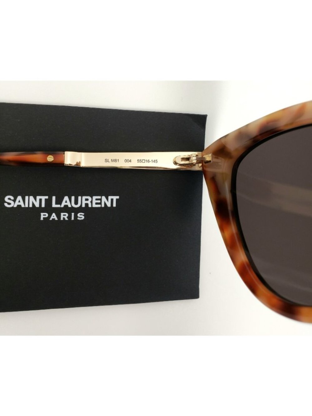 Saint Laurent SLM81 004 55mm Cat Eye Sunglasses Havana Gold Black - Italy Made - Picture 3 of 3